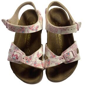 Birkenstock Girl's Rio Sandal China Flowers Pink BF EU 28 C10 Narrow Sandals